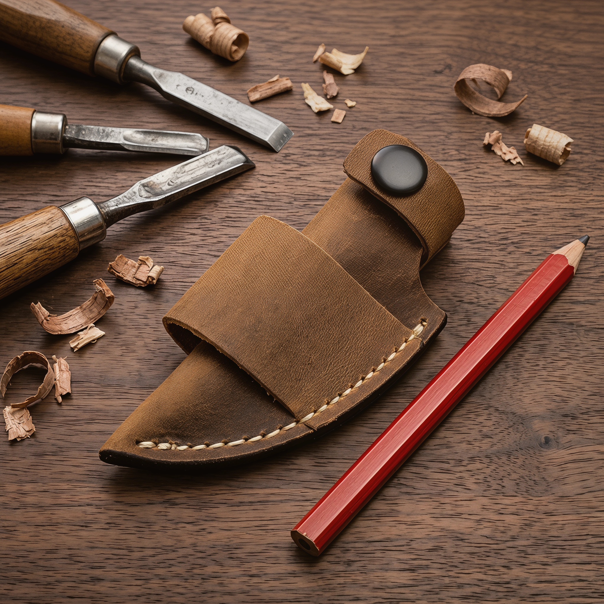 Edc Carry Belt Leather - Vintage Leather Knife Sheath 116mm, Snap