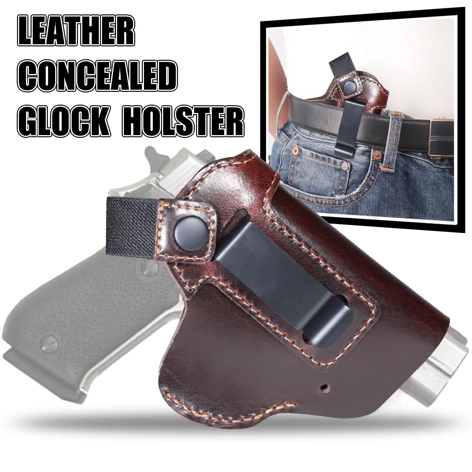 Tactical Leather Concealed Car - Edc Carry Belt Leather 评论和价格