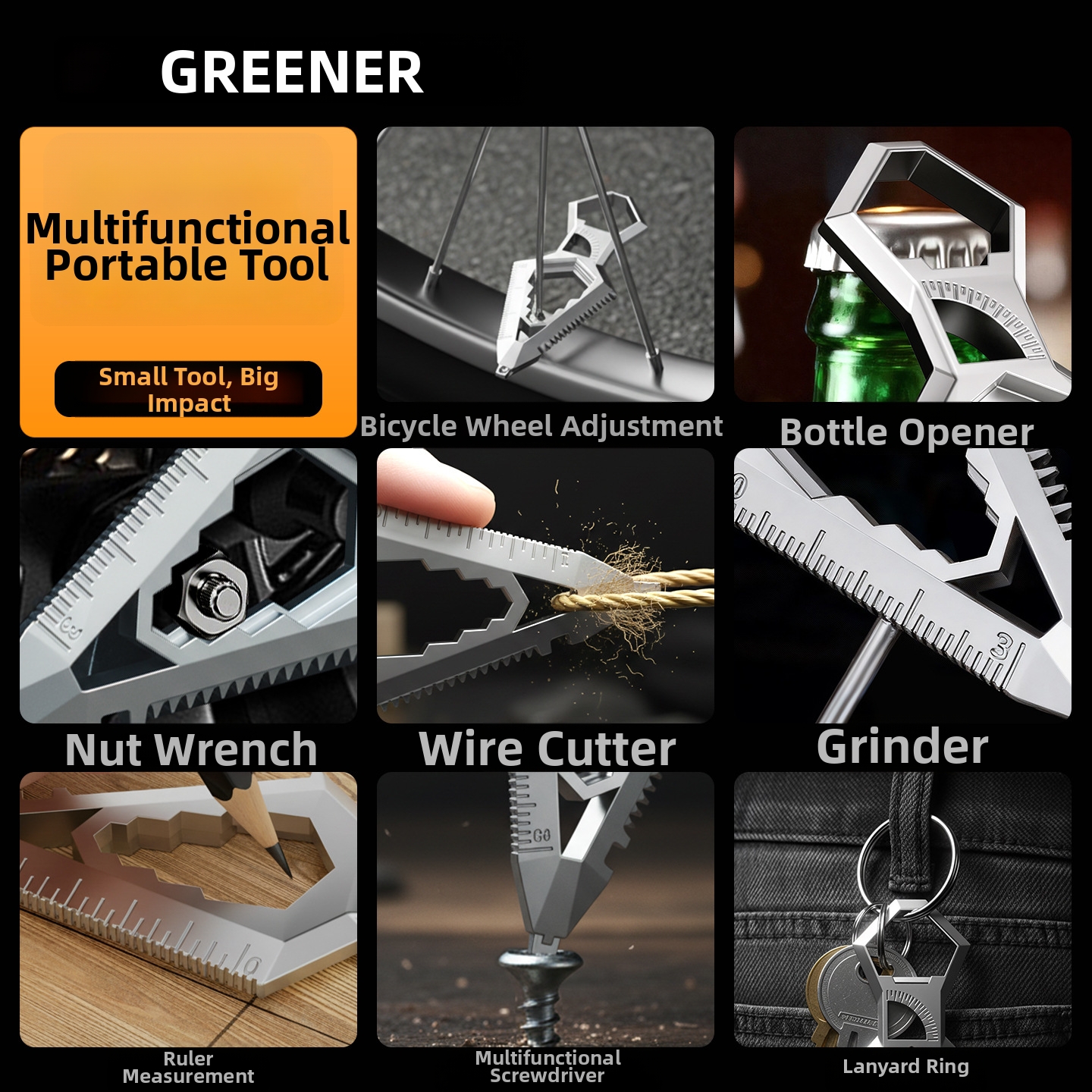 GREENER EDC Keychain Multi Too - Appendix Carry Edc 评论和价格
