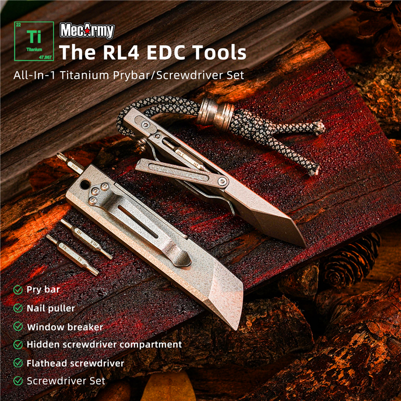 MecArmy RL4 EDC Pry Bar TC4 Ti - Multitool Credit Card 评论和价格