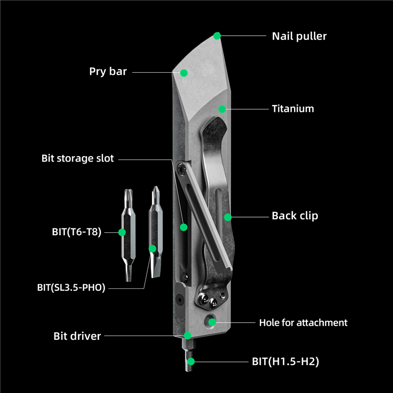 MecArmy RL4 EDC Pry Bar TC4 Ti - Multitool Credit Card 评论和价格