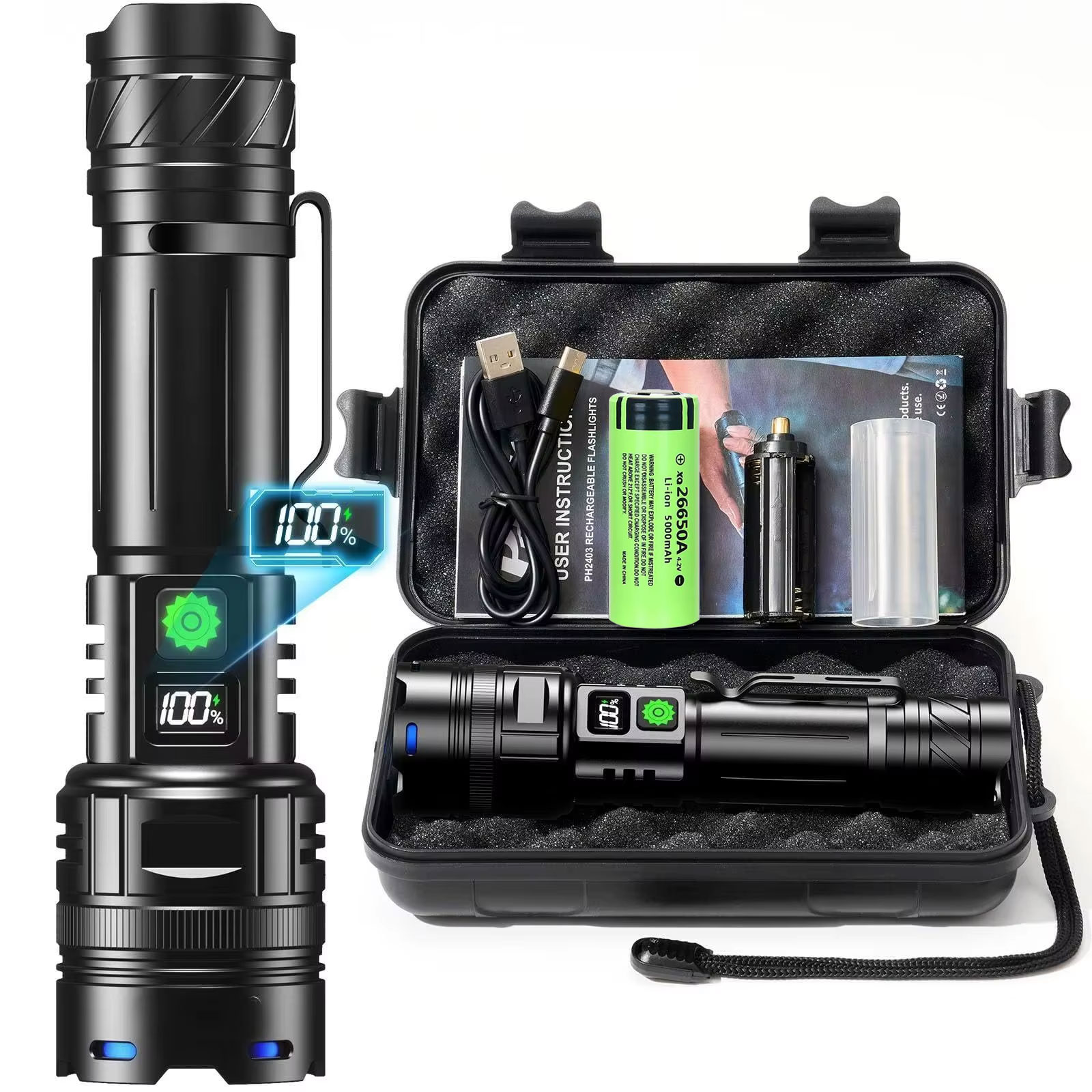 High Power LED Flashlight USB  - Edc Carry Pen 评论和价格