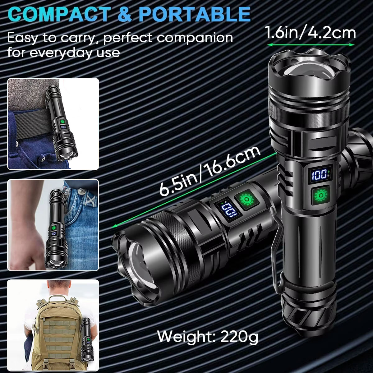 High Power LED Flashlight USB  - Edc Carry Pen 评论和价格