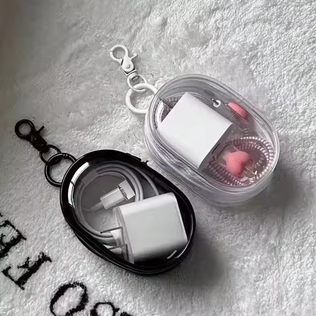 Portable Mini Clear Zipper Sto - Cable Winder Keychain 评论和价格