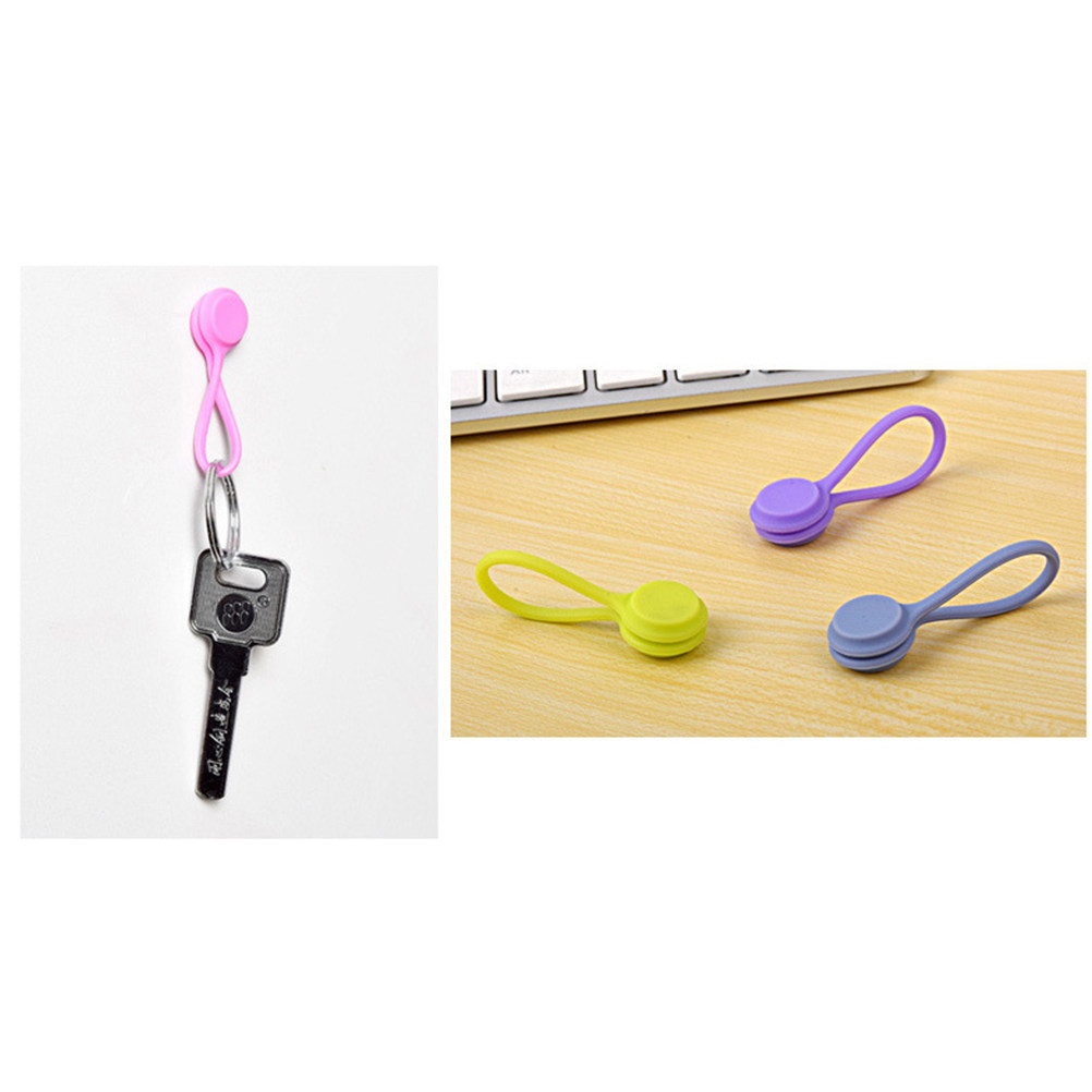 10Pcs Silicone Magnetic Earpho - Cable Winder Keychain 评论和价格