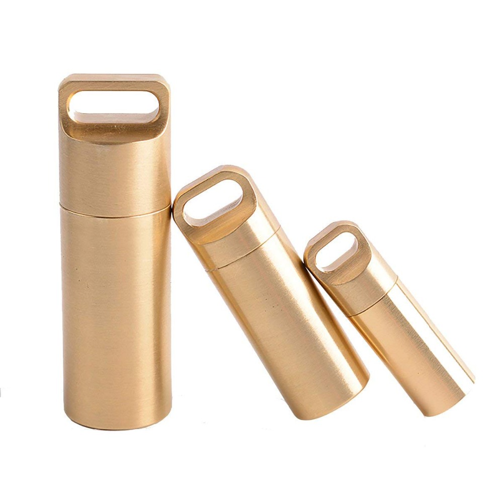 Brass Airtight Watertight Stor - Pill Fob Capsule 评论和价格