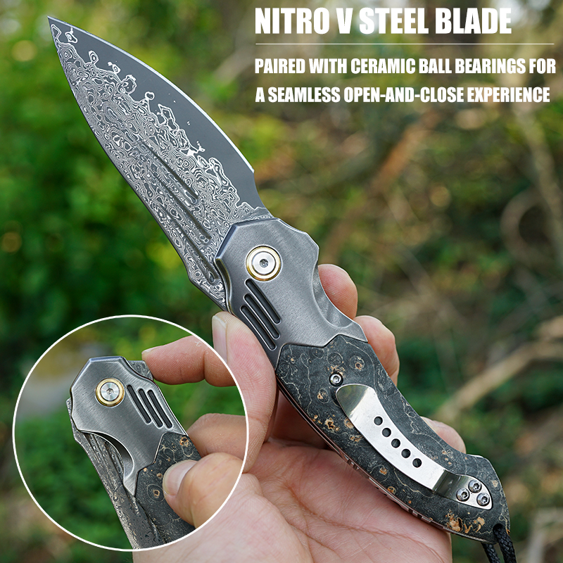 VNLA Handmade Damascus Steel P - Edc Carry Pocket Knife 评论和价格