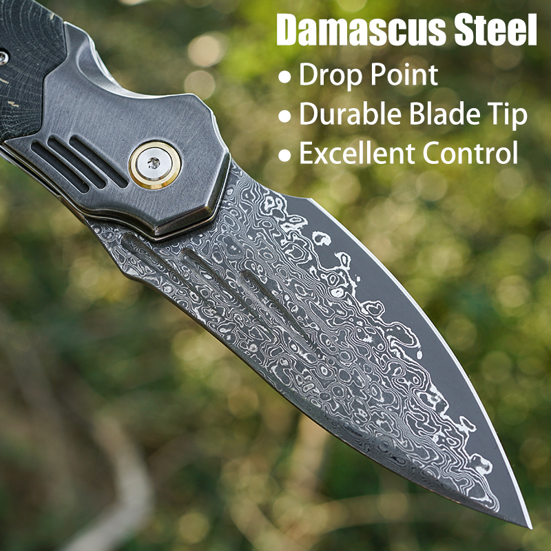VNLA Handmade Damascus Steel P - Edc Carry Pocket Knife 评论和价格