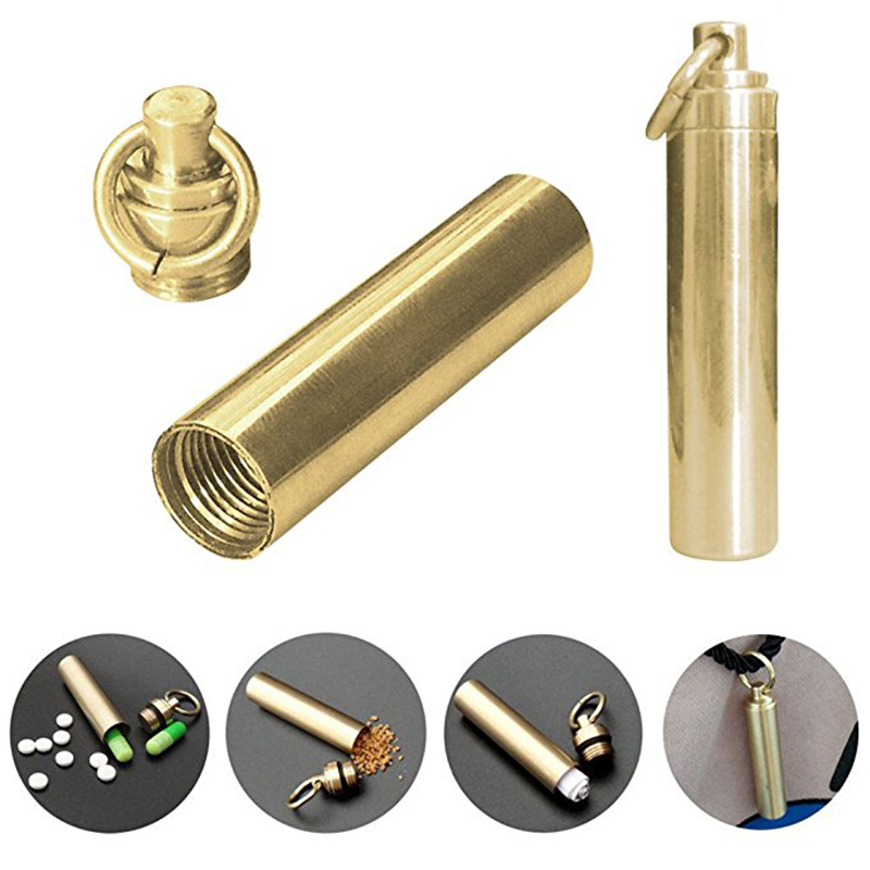 1 PC Solid Brass Waterproof Pi - Pill Fob Capsule 评论和价格