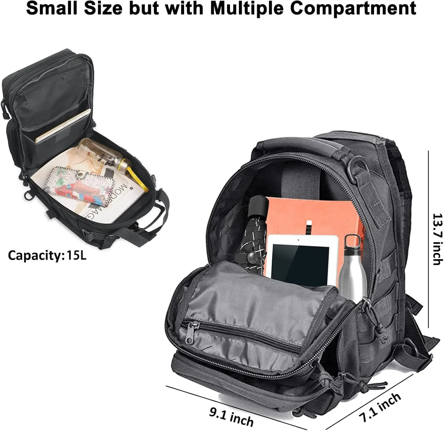 Tactical Sling Backpack Should - Edc Carry Bag For Pistol 评论和价格