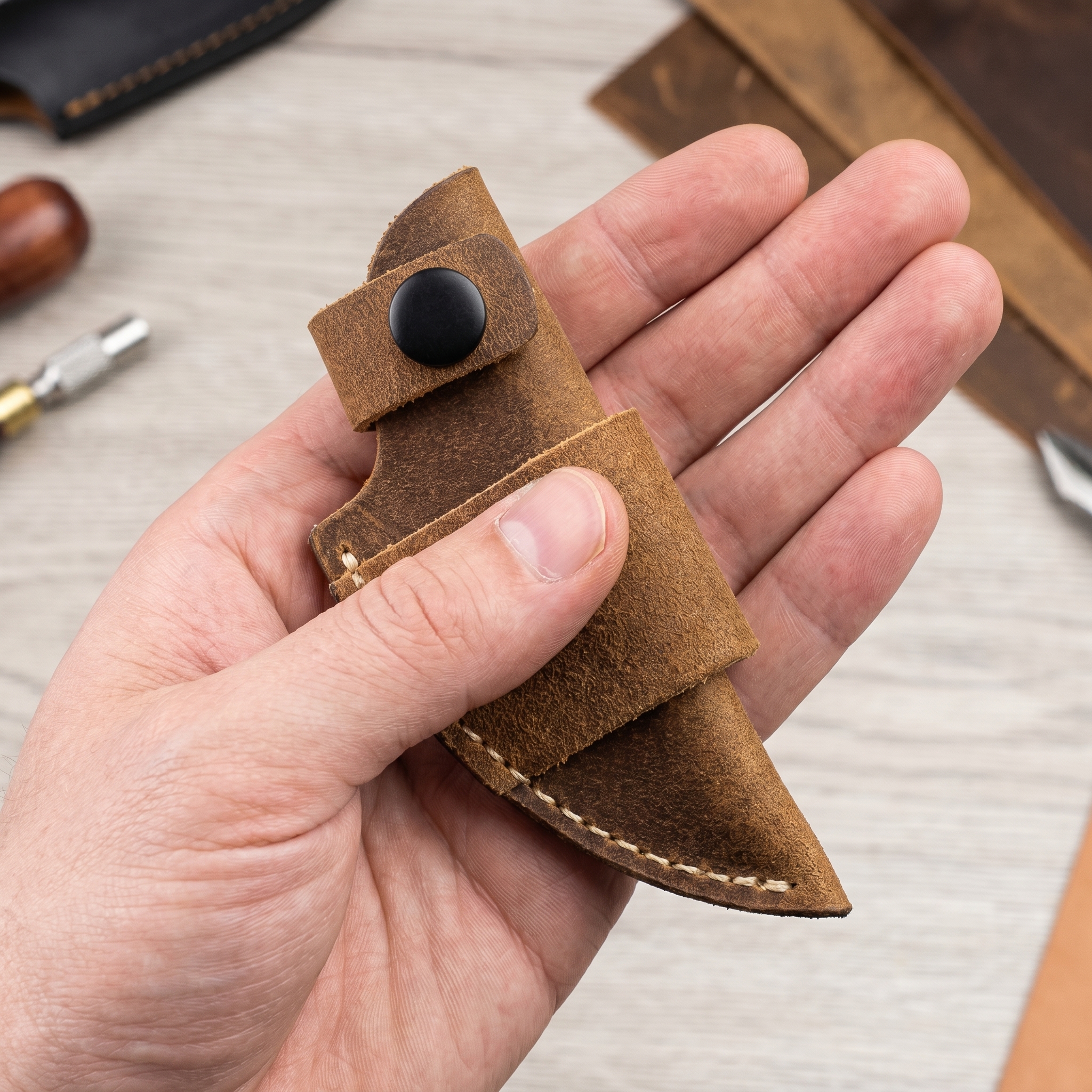 Vintage Leather Knife Sheath 1 - Edc Carry Belt Leather 评论和价格