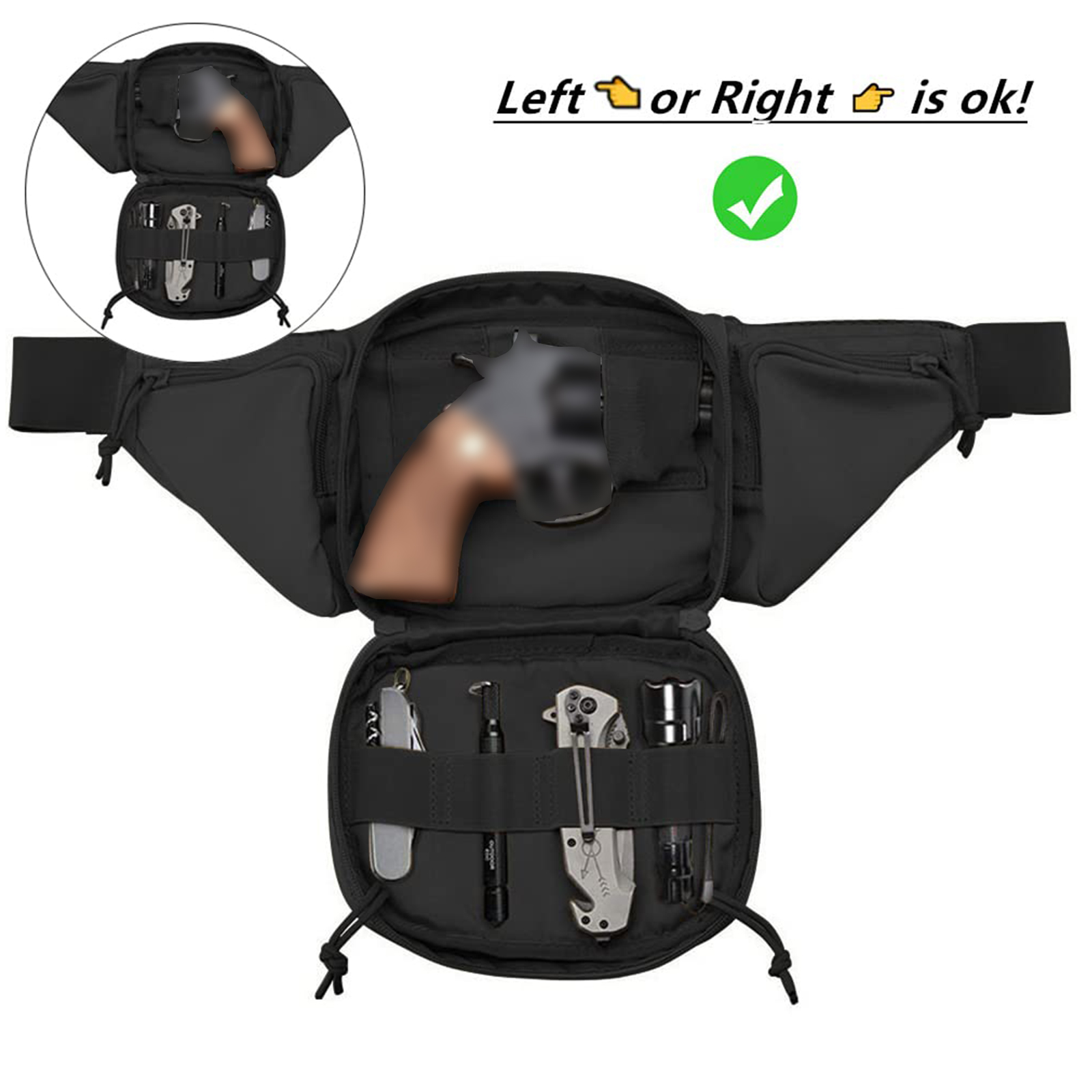 Tactical Fanny Pack Gun Holste - Edc Carry Bag For Pistol 评论和价格